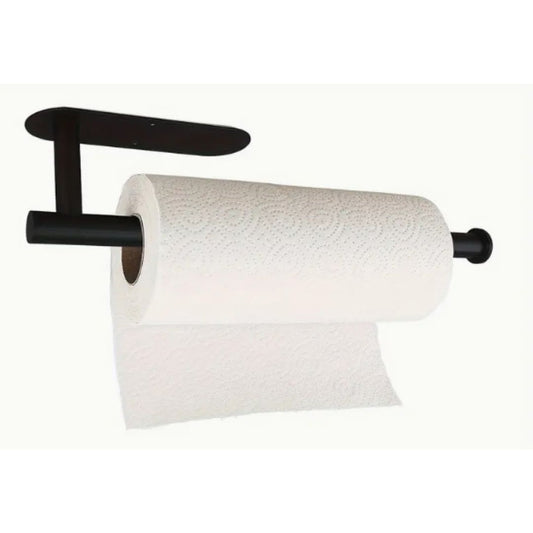 Soporte metálico negro para toalla de papel porta nova de diseño minimalista para cocina