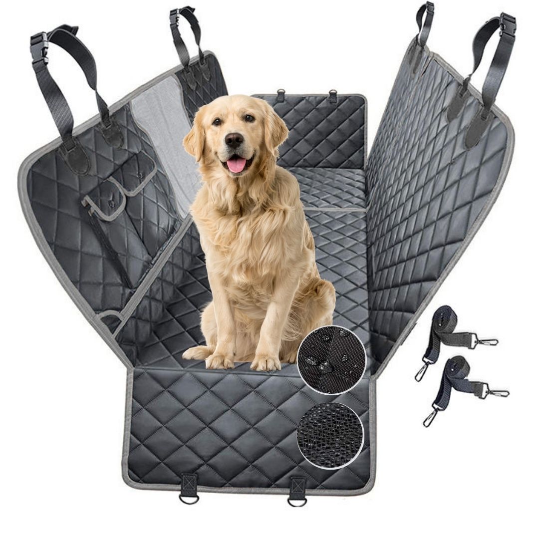 Funda protectora negra tipo hamaca para asiento trasero de auto impermeable para mascotas Casa Love
