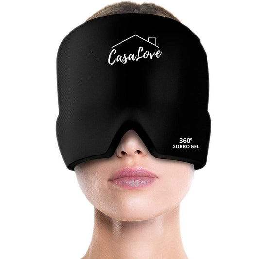 Gorro de gel negro para terapia de frío y alivio de migraña compresión 360 grados Casa Love