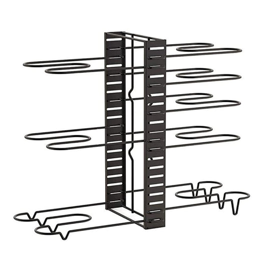 Estante organizador de ollas y sartenes ajustable de ocho niveles negro metálico diseño minimalista Casa Love